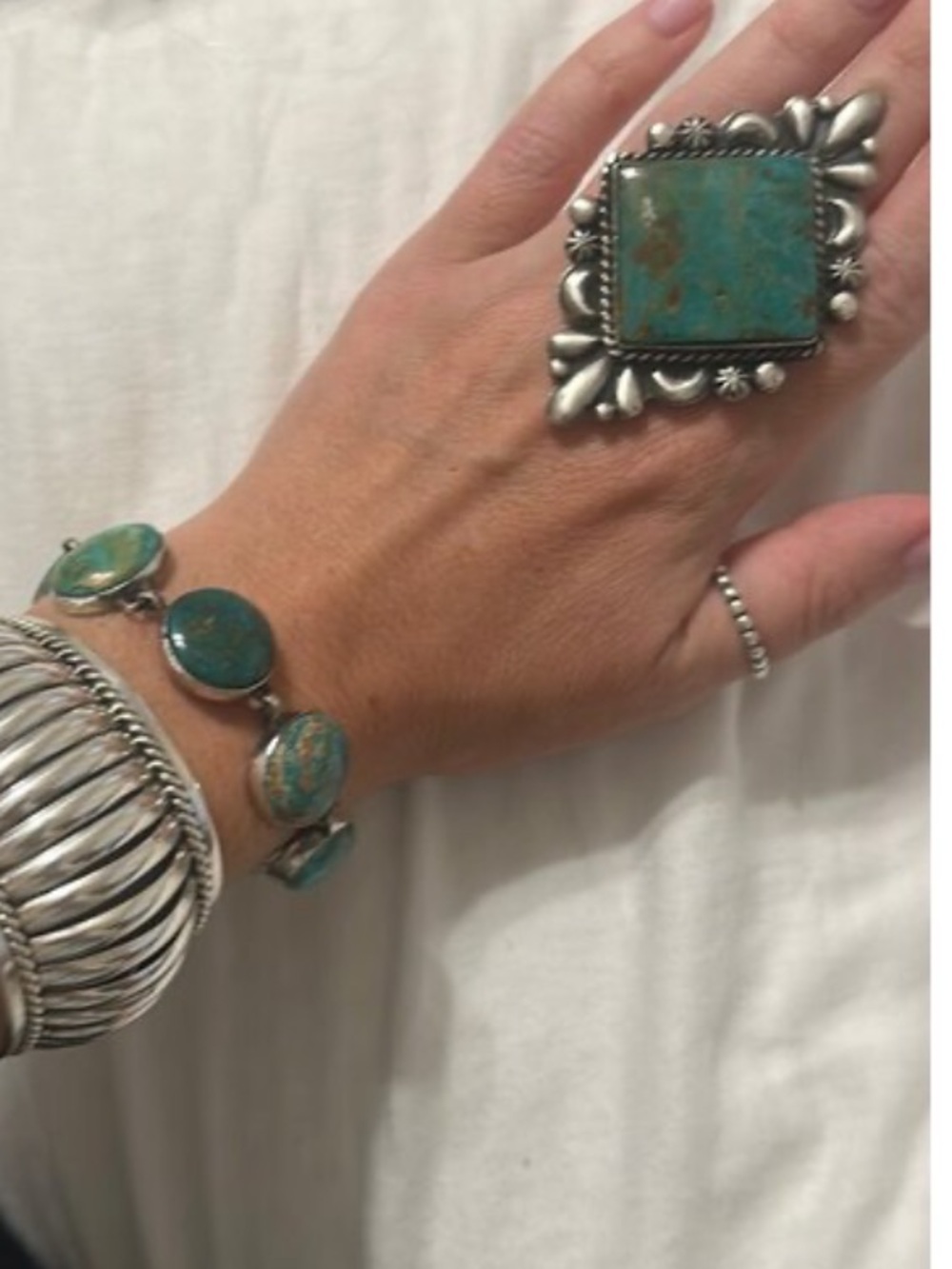 Navajo Marcus Chavez Royston Turquoise Sterling Silver Ring - Picture 6 of 6